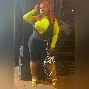 “Black Visa” Zip Up Stretch Jumpsuit - Plus Size 2x